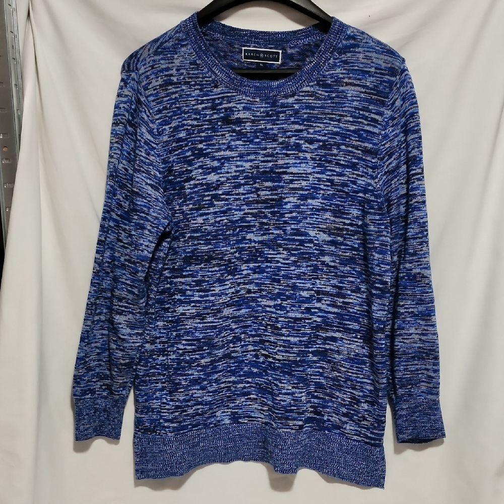 Karen Scott Womens Crewneck Sweater in Blue Mix